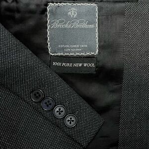 Brooks Brothers Men's 44L Blazer Jacket 38x29 Pants Charcoal Gray 2-Button Suit